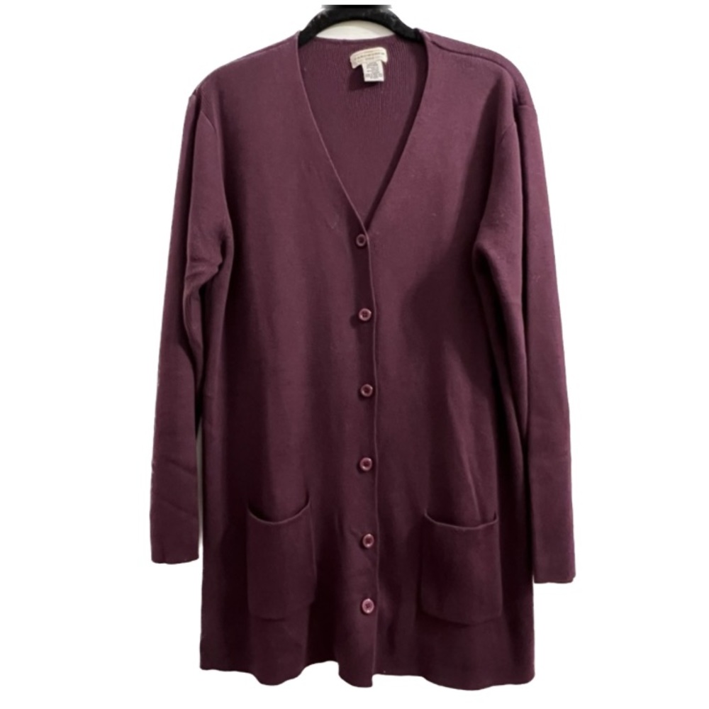 Vintage Cardigan Sweater Size Large Plum/purple